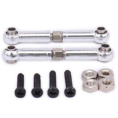 Replacement Part For 2PCS Front Upper Suspension Arm 44-55mm Tie Rod For Rc Hobby Model Car 1-12 12428 12423 Upgraded Parts Desert Buggy - (Color: Silver) - color: Silver