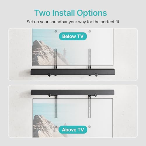 Soundbar TV Mount,33lbs Capacity,Compatible with Depth from 1.6" to 7.2" | Anti-Vibration Pads to Reduce Vibration,Soundbar Mount under TV,Easy Installation