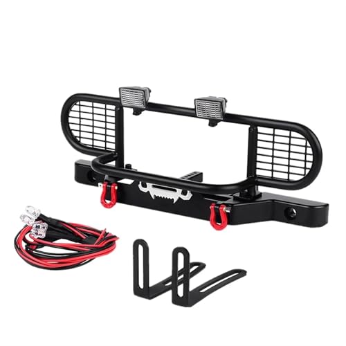 Rc Bumper Models Parts Compatible with for TRX4 for Defender Metal Front Camel Trophy Bumper with Light for 1/10 RC Crawler Car Accessory