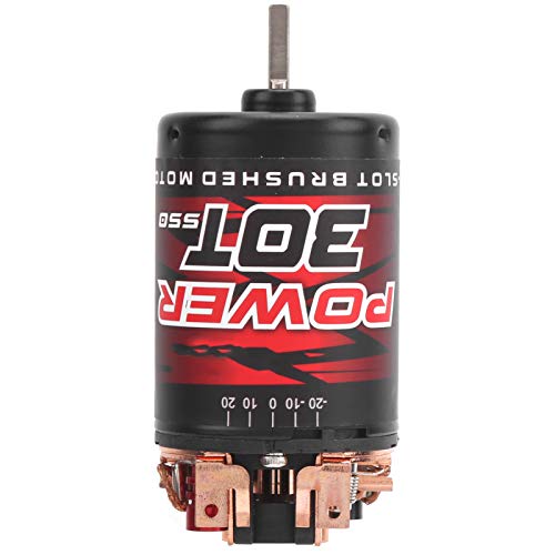 3 - Slot 30T 550 Brushed Motor with 80A ESC Replacement Set, High - Torque RC Crawler Motor for 1/10 & 1/12 Brushed RC Cars, Copper Windings & Double Ball Bearings
