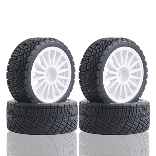 Lifehead 67mm RC On-Road Rally Car Tires and Wheels for 1/10 RC On-Road Touring Drift Car HSP Tamiya XV01 TT01 TT02B HPI Kyosho FAZER MK2 /12mm Hex - color: White C
