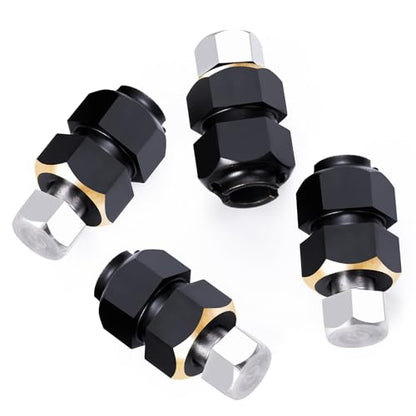 LSG Brass Wheel Hex Hub Extension Adapter Extenders for Tra-xxas 1/18 TRX4 | CNC Machined Wheel Spacers Upgrade Parts - color: Black