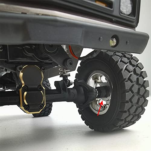 RC-Hub Heavy Coating Brass Counterweight Steering Knuckles Wheel Hex Diff Cover for 1/24 Axial SCX24 RC Crawler Car (Extended Wheel Hex) - color: Extended Wheel Hex