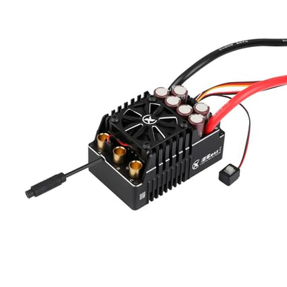 XC E6MAX APP Controls Sensored Brushless ESC for RC Car, 3-8S Lipo,550A Continuous Current,8-25A、6.0/7.4/8.4V BEC,Suitable for 1/6 1/5 Bashing Speed Run - size: E6MAX