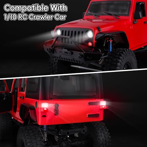 8Leds LED Light Headlights Taillight Kit Accessories for Traxxas Arrma Axial SCX10 Redcat RC4WD HSP Tamiya RC Car Truck Tank Crawler Short Course Drift