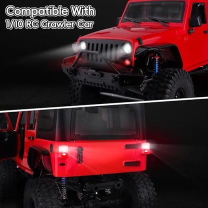 8Leds LED Light Headlights Taillight Kit Accessories for Traxxas Arrma Axial SCX10 Redcat RC4WD HSP Tamiya RC Car Truck Tank Crawler Short Course Drift