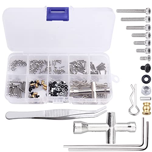 274Pcs RC Screw Kit RC Repair Kit M1.4 Screws for Axial SCX24 Bronco Deadbolt Gladiator Chevrolet C10 B17 Betty Wrangler JLU 1/24 Crawler Upgrades