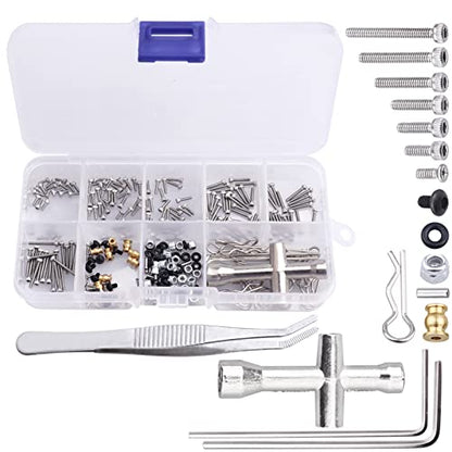 274Pcs RC Screw Kit RC Repair Kit M1.4 Screws for Axial SCX24 Bronco Deadbolt Gladiator Chevrolet C10 B17 Betty Wrangler JLU 1/24 Crawler Upgrades