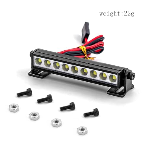 RC Light Bar Led Lights inch Metal Roof Lamp Super Bright Light Kit for TRX4 Traxxas SCX10 90046 D90 Axial RGT R96 1/8,1/10/,1/12,1/16,1/18 RC Crawler Car (146mm)