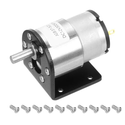 DMiotech Micro DC 12V 300RPM Geared Motor with Bracket Gear Reduction Motors 37mm Diameter Gearbox Micro Speed Reduction for RC Car, Robot Model, DIY Toys - style: 300RPM
