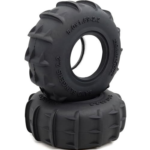 Sand Slingers 2.2 Tires 4-Pack Fits 1/10 RC TRX4 SCX10 Crawler | 127mm / 5.0'' tall off-road tires designed for sand and snow terrain, replacement upgrade for 1/10 RC crawler trucks - style: 127mm Tall - 2.2 Sand Slingers tires