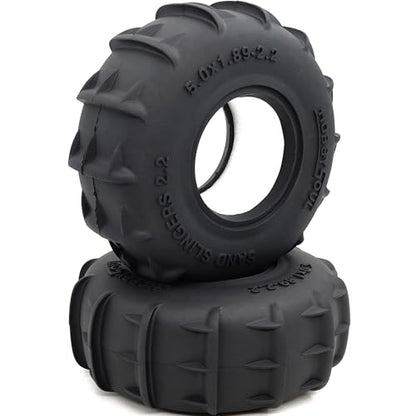 Sand Slingers 2.2 Tires 4-Pack Fits 1/10 RC TRX4 SCX10 Crawler | 127mm / 5.0'' tall off-road tires designed for sand and snow terrain, replacement upgrade for 1/10 RC crawler trucks - style: 127mm Tall - 2.2 Sand Slingers tires