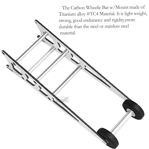 RC Carbon Adjustable Wheelie Bar Kit Tail Wheel Head up Wheel Upgrades Part for 1/10 Slash,Rustler,Bandit,Stampede VXL 2WD,Carbon Adjustable Wheelie Bar w/Mount Hops Up,Titanium - color: Titanium（upgrades Part）