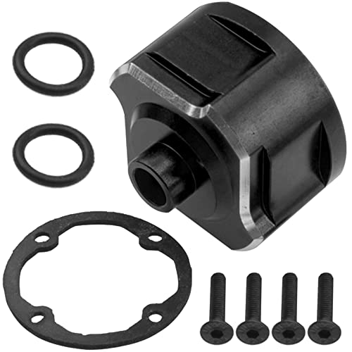 Metal Diff Case Front/Rear Differential Gear Carrier Cover # 9581 Compatible with Traxxas 1/8 Sledge 4WD 95076-4 RC Monster Truck Upgarde Parts (Black) - color: Black