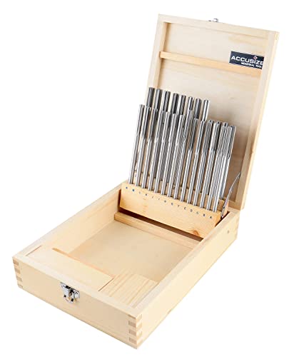 Accusize HSS Chucking Reamer Set Letter Size A to Z, 5500-SL00 | 26 Pc Set, Straight Shank, Straight Flute, Right-Hand Cut, +0.0001 to +0.0005 in Tolerance - size: Letter Size A to Z