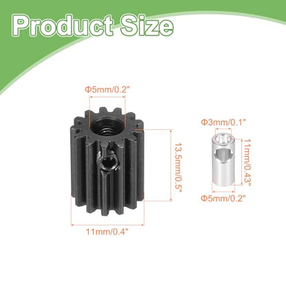 MECCANIXITY Steel 32P Gear Set with Gear Adapter 13T 5mm Shaft Motor Gears for RC Vehicles Truck Drift Car Part, Black - size: 13T