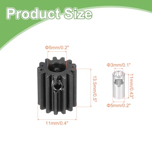 MECCANIXITY Steel 32P Gear Set with Gear Adapter 13T 5mm Shaft Motor Gears for RC Vehicles Truck Drift Car Part, Black - size: 13T