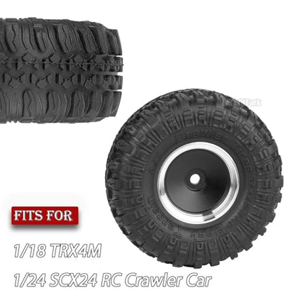 RC 1.0" Wheels and Tires for 1/18 TRX4M,1/24 SCX24 RC Crawler Car,RC Off Road Buggy Rally Truck Wheel and Tires,1.0 Alloy Wheel Rims & Rubber Tires,w/Foam Inserts,7mm Hex Rim,4PCS-(A) - style: 1.0 - (A-Gravel Tires)