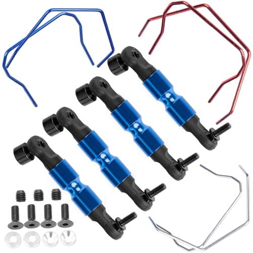 RC Aluminum Front & Rear Wide Sway Bar Kit Upgrades Part for 1/10 Slash Stampede Rustler Rally 4X4 RC Car,Alloy Sway Bar Kit Front & Rear Anti-Roll Bar Wide Sway Bar Hops Up
