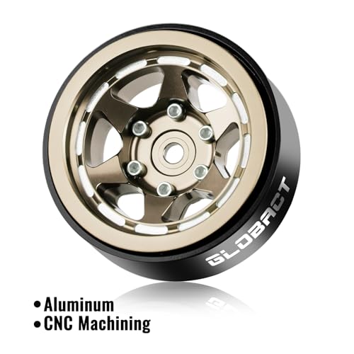 GLOBACT 1.3" Beadlock Wheels for SCX24 AX24 TRX4M 1/18 1/24 (Brown) - color: Brown