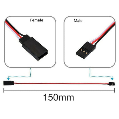 2 Set RC Car Parts: 1 Set 150Mm Servo Extension Lead Wire JR Cable & 1 Set Metal Pull Rod Base Axle Up Servo Bracket - (Color: Chocolate)