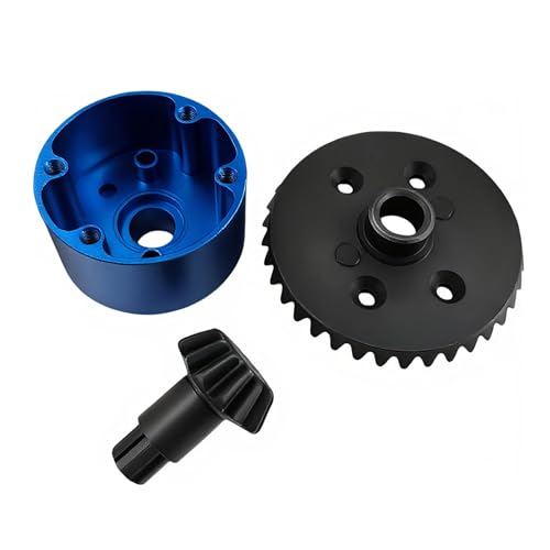 Steel Differential Gear Set for Granite Senton Big Rock Typhon 3S BLX (Blue) | Diff Case,37T,13T Input Gear,Planet Gears,Outdrives,1/10,1/8,Upgrade Kit,High Strength,Precision Fit - color: Blue