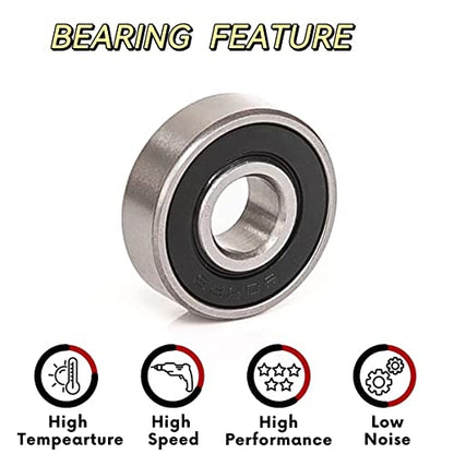 608-2rs Bearing Sealed-Miniature Ball Bearings - Double Rubber Deep Groove Rolle Bearing,Industrial Bearings,8x22x7mm (10PCS) Cooswai
