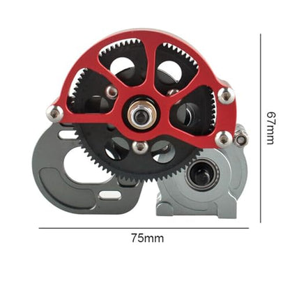 SecosAutoparts Aluminum Transmission Gearbox for 1/10 SCX10 RC Crawler Car | Compatible with Axial SCX10, SCX10 II 90046 90047, Wraith, Gmade Komodo and other 1/10 crawlers