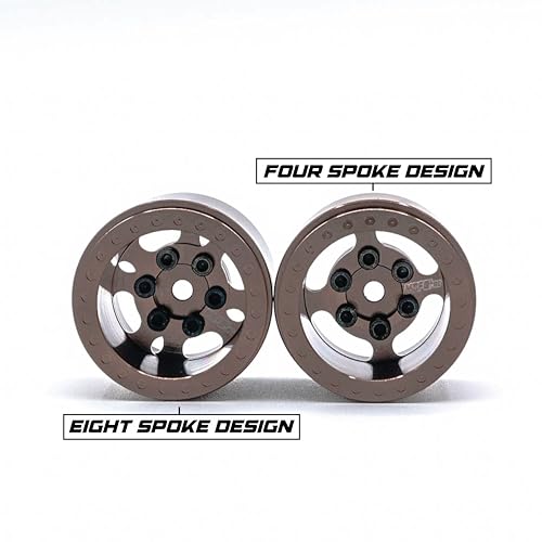 1UP Wheels 1.0" Island Ultra Wide Premium Wheels | Burnt Bronze | for Axial SCX24, AX24, Traxxas TRX4-M, Redcat Ascent-18, FMS FCX18, 7mm Hex Vehicles - Aluminum Beadlock Wheels - color: Burnt Bronze