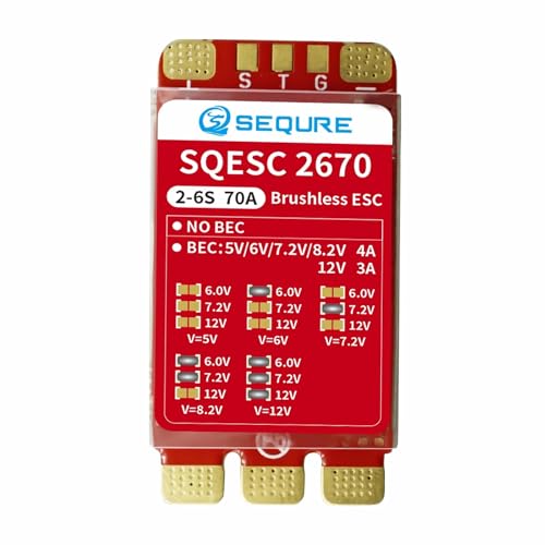 70A Brushless ESC 2-6S Lipo, RC Motor Electric Speed Controller 128KHz, ESC with 5V 4A BEC for RC Crawler Car, Climbing Car, Ship Model - ESCape32 with WiFi-Link Parameter Configuration Tool