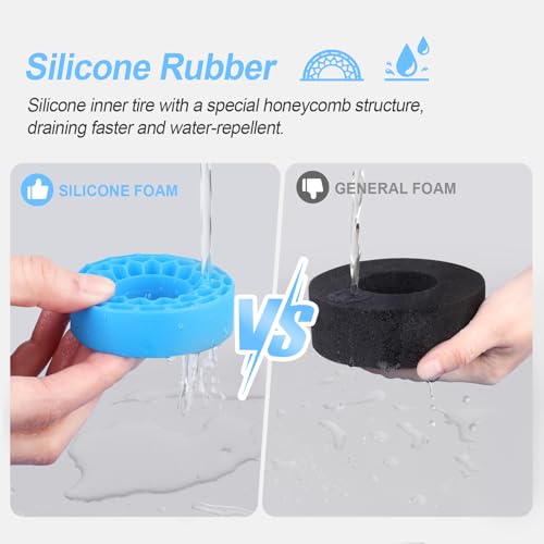 HobbyPark 1.0 Tires Silicone Inserts Foam fit 62-64mm*24mm for 1/18 1/24 Scale RC Crawler Trucks, Super Soft, 4pcs (Light Blue) - color: Light Blue (Large)