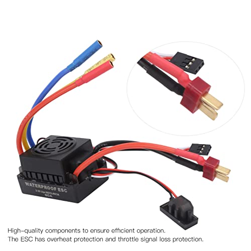 Alomejor A Durable ESC 3650 4500 KV Set, Made of Components, Protection of Throttle Signal Loss, for 1/8 1/10 RC Car Races, Copperplasticblack