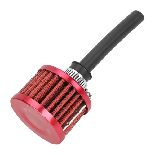 12 mm Breather Filter Compatible with 196cc and 212cc Engines, Red | filter-paper element, flexible rubber inlet pipe, helps screen intake dust, install tool included, small-engine parts - color: Red