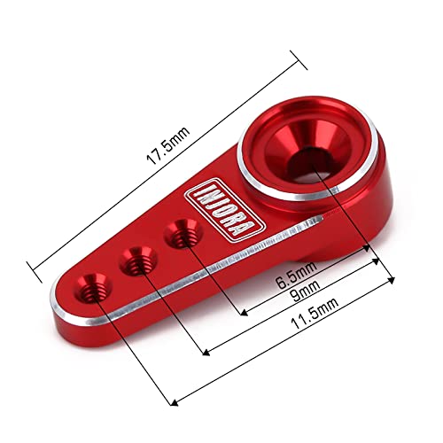 INJORA Mini Servo Horn for ES08MA II Servo Upgrade Parts, 2Pcs (Black＆Red)