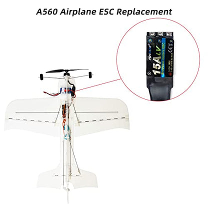 FLYCOLOR 15A ESC RC Brushless Motor Electric Speed Controller | Built-in 5V/2A BEC Support 2S-4S LiPo Battery for Radiolink A560 RC Airplane