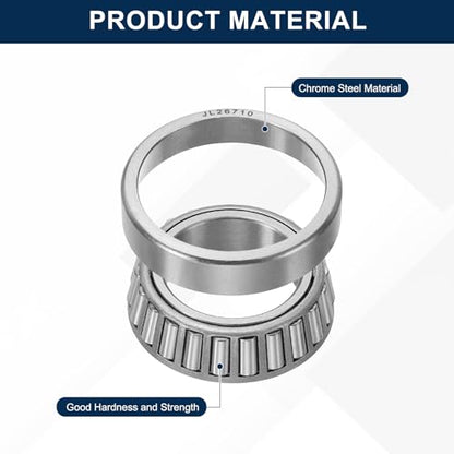 uxcell JL26749/10 Tapered Roller Bearing Cone and Cup Set, 1.24" Bore x 2.09" OD x 0.59" Width, Chrome Steel Taper Bearing Set, ABEC-3 - size: JL26749/10