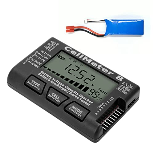 LiPo Charger RC Charger Lipo Battery Balance Charger RC Car Battery Charger Discharger 2-8S for Li Po Li Ion Li Fe Smart Battery Balance Discharger Servo Tester (Black) - color: Black
