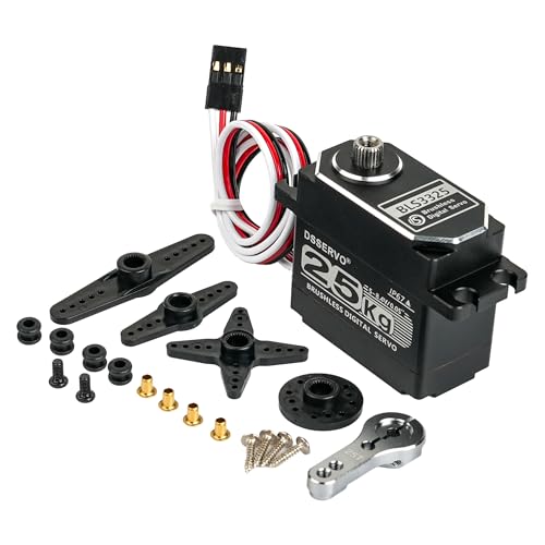 25KG Brushless Full Metal Stainless Gear Digital Motor,High Torgue RC Servo, High Speed, 8.4V Waterproof IP67 with 25T Servo Horn for Cars Robot Helicopter Crawler (25KG 270 Degree) - style: 25KG 270 Degree Brushless