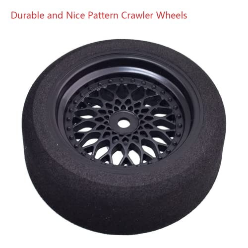 4Pcs 1/10 On-Road Foam Tires& 2080-3mm Wheel Rims 12mm Hex for HSP HPI RC Racing Car Toy, Black - style: 1/10 Foam