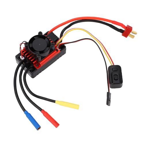 RC Car Brushless 60A ESC with Water Proof Design for 1/10 Truck, Proportional Braking, for All Weather Sports Competition