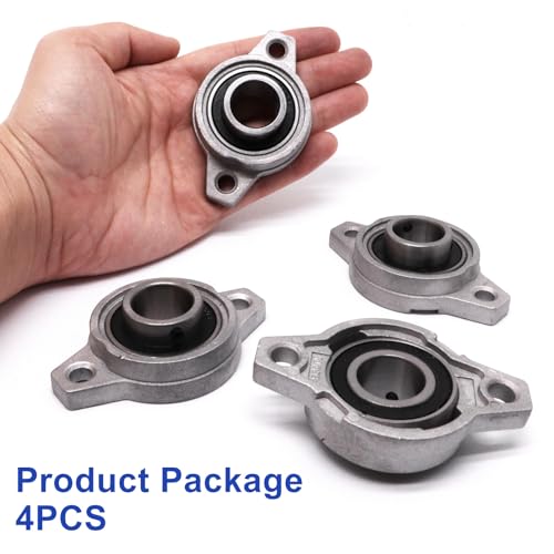 11/16 inch Pillow Block Bearing 4Pcs, 17mm ID Mounted Pillow Block Bearings, Zinc Alloy Steel Mounted Flange Bearing, Self Alignment, KFL003 - size: 11/16"(KFL003)