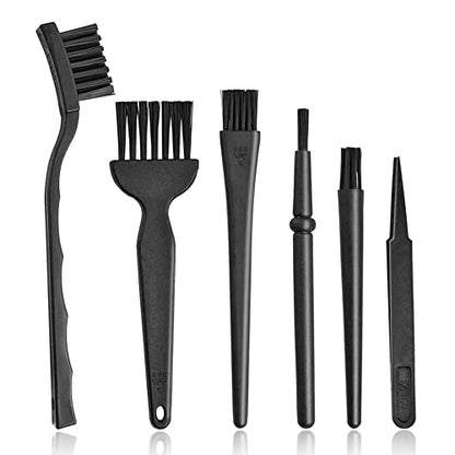 Keyboard Brush,6 in 1 Multi-Purpose Portable Plastic Handle Nylon Anti Static Brush Kit Fit for MacBook Laptop,Phone,Computer Keyboard,Machine,Car Interior Detailing,PP Handle,Razor Cleaning Brush