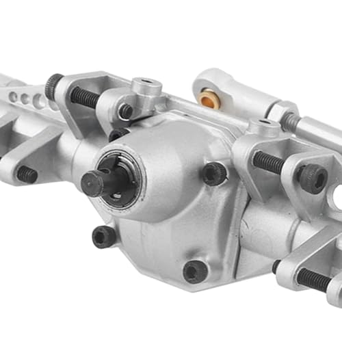 RC Front Axle，Aluminum Alloy Front and Rear Portal Axles Assembly 250mm/9.8in Length Metal Upgrades Accessories for 1.9 UTB RC Car (Silver) - color: Silver