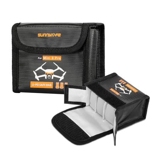 Lipo Battery Safe Bag Fireproof Safety Charging Storage Bag For DJI Mini 5/4/3 Pro Battery Accessories - Only Case (Large - for 3pcs batteries) - size: Large (for 3pcs batteries)