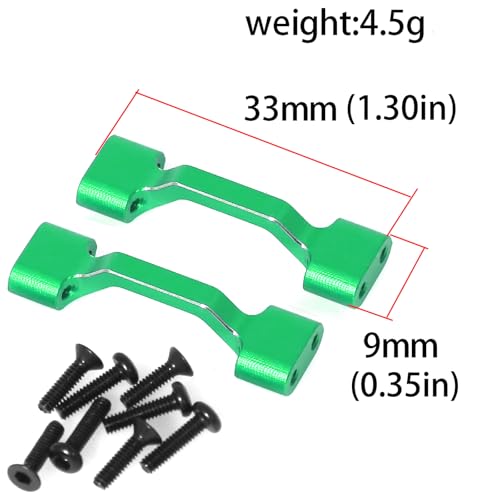 Cross Brace Lower Metal Aluminum for Losi 1/18 Mini LMT 4X4 Brushed Monster Truck，Replacement for LOS211047 Upgrade Parts Cross Brace Set for Losi - LOS01026 1/18 Mini LMT Monster (Green Anodized)