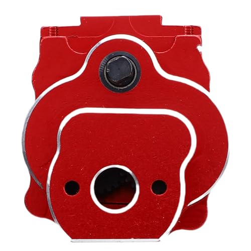24:1 Complete Transmission Gearbox, CNC Aluminum Alloy RC Crawler Gearbox, Metal Gear Set with 24:1 Reduction Ratio for Ascent - 18 1/18 RC Car Upgrade Part (Red) - color: Red