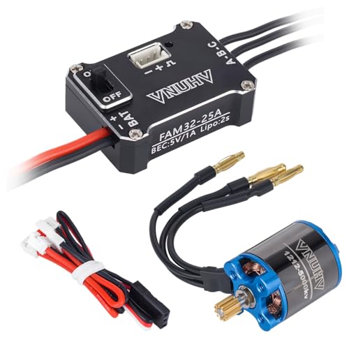 Brushless Motor ESC Combo,1212 5000KV Outrunner Rotor Motor,25A ESC for 1/30 Axial SCX30 Bronco Jeep RC Crawler Upgrade Parts