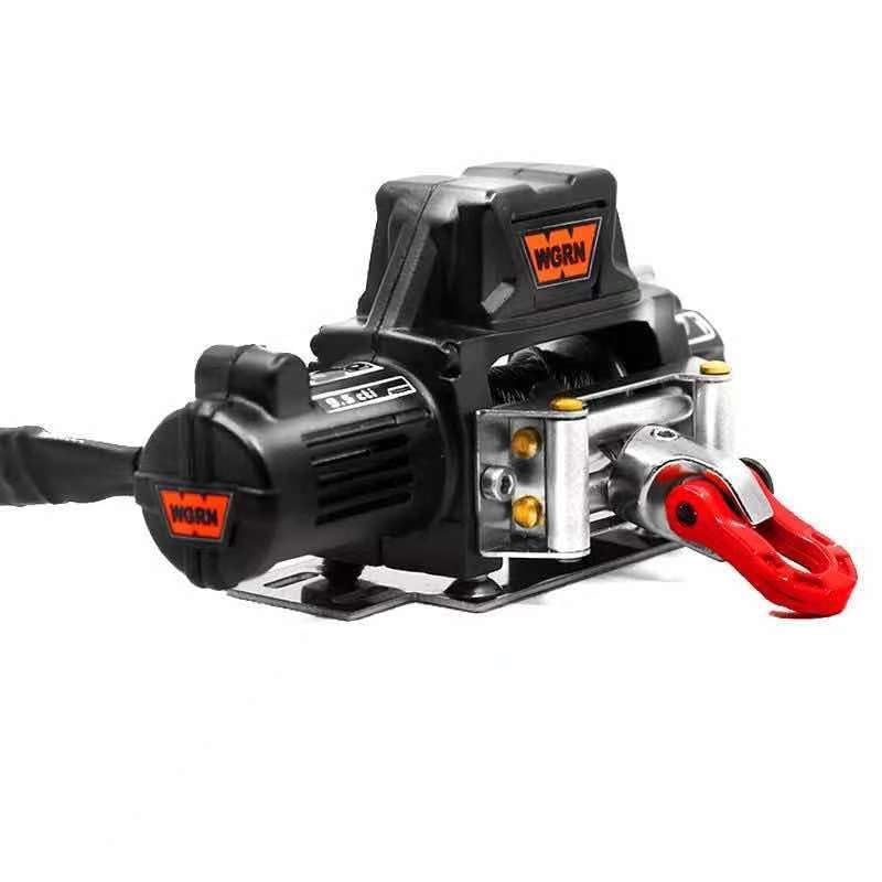 1 Set Full Metal RC Winch Compatible with 1/10 TRX4 SCX10 D90 90046, Black | Remote recovery and towing for trail driving, rock crawling and scale off-road truck builds - color: Black