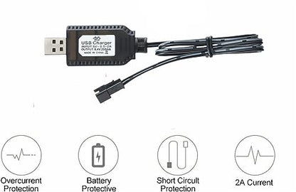 Universal RC Charger Cable with SM-2P Plug Connector for (4-8s) 4.8V 6V 7.2V 8.4V 9.6V Ni-MH/Ni-CD Battery Pack, Compatible RC Car/Boat/Plane/Drone/Tank (9.6V) - size: 9.6V
