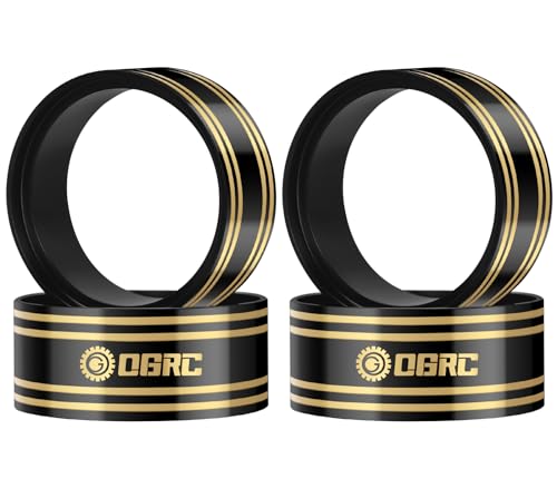 OGRC 1.9 Brass Inner Clamp Ring 110g Wheel Weights Fits 1.9 Beadlock Wheels | 440g Total Weights, Black Coating, for Traxxas TRX4 Axial Axial SCX10 Redcat 1/10 RC Crawler - color: Black